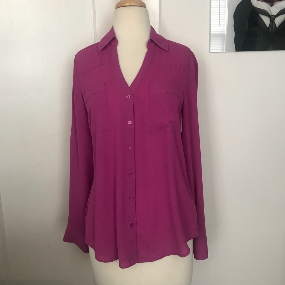Button down sheer blouse